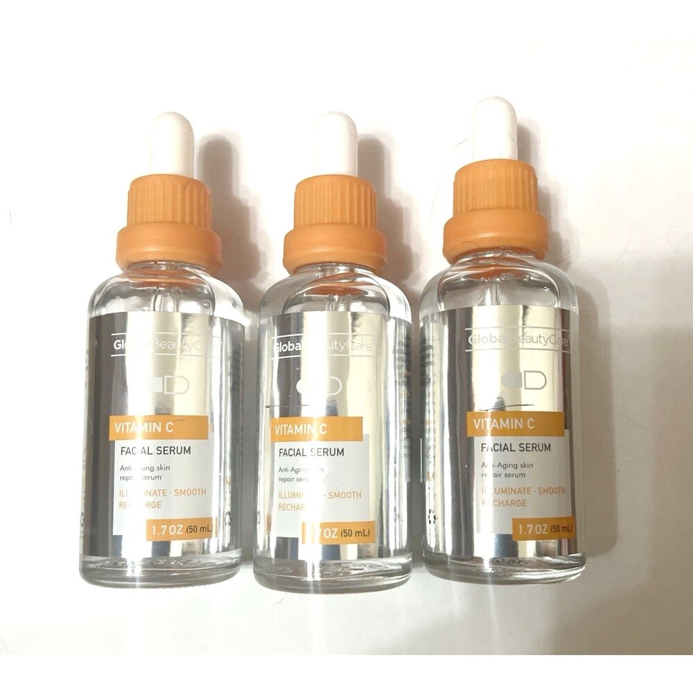 Lot of 3 - Global Beauty Care Vitamin C Facial Serum Anti-Aging Skin Repair
